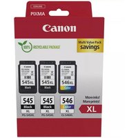 Canon 3 Druckerpatronen Tinte 2x PG 545 XL BK / CL 546 XL tri color Multi Tintenpatrone