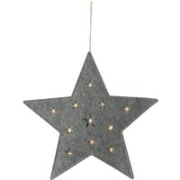 Spetebo LED Dekolicht LED Weihnachts Stern aus Filz   45 cm   m. Timer  An / Aus / Timer  LED  warmweiss  Timer