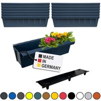 BURI Pflanzkübel Europaletten Blumenkasten Anthrazit 12 Stück zum Anhängen Pflanzkasten