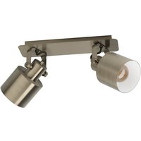 EGLO LED Deckenspot Southery  Leuchtmittel exklusive  Spot   L47 x B11 x H21 cm   creme gold gebürstet  weiß   2X40W exkl.