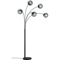 TRIO Leuchten LED Bogenlampe  LED wechselbar  Warmweiß  große ausgefallen e Bogen stehlampe für Ecke 5x Rauch glas Kugel 180cm