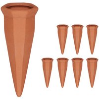 relaxdays Bewässerungssystem Tonkegel zur Bewässerung 8er Set