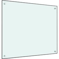vidaXL Küchenrückwand Küchenrückwand Weiß 70 x 60 cm Hartglas Nieschenverkleidung Spritzschu