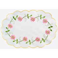 Deckchen mit floraler Bestickung