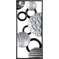 GILDE Wanddekoobjekt BUBBLES Wanddekoration   schwarz  silber   Metall   H. 90cm   Deko  1 Stück   Rechteckiges Wandbild   Gepunktete & Gestreifte Wanddeko