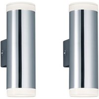 TRIO Leuchten Spiegelleuchte  LED fest integriert  Warmweiß  2er Set Updown Badezimmerlampen Wand Gäste WC Bad lampen  Höhe 17cm