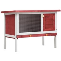 vidaXL Kleintierkäfig Kaninchenstall 1 Ebene Rot Holz
