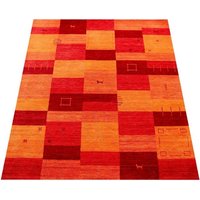 Paco Home Wollteppich Gabbeh 304  rechteckig  Höhe: 14 mm  Kurzflor  handgewebt  reine Wolle  Gabbeh Stil  Patchwork Design