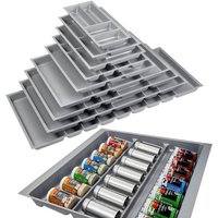 SO TECH  Besteckeinsatz Orga Box 3 silbergrau Canvas Besteckeinsätze für Nobilia ab 08.2012  Gewürzgläsereinsatz 491 mm Breite  Silbergrau
