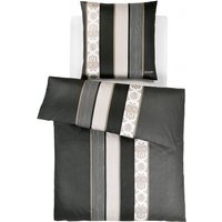 JOOP! Bettwäsche Ornament Stripes 4022 09 Schwarz  Mako Satin  2 teilig  Gestreift  Linien