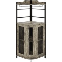 COSTWAY Weinschrank mit Türen & Glashalter  46x46x130cm
