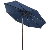 COSTWAY Sonnenschirm φ300 cm Gartenschirm  mit Solar LED Beleuchtung