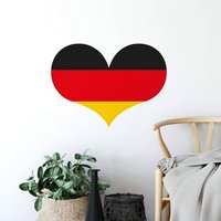 K&L Wall Art Wandtattoo Fußball Deutschland Herz Mädchen Klebebilder Fanartikel Kinderzimmer  Wandbild selbstklebend  entfernbar