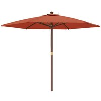vidaXL Sonnenschirm  Balkonschirm mit Holzmast Terrakotta 299x240 cm