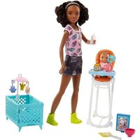 Mattel  Anziehpuppe Mattel FHY99 Barbie Skipper Babysitters Puppen und Hochstuhl Spielset  Set 