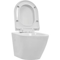 vidaXL Tiefspül WC Wand WC ohne Spülrand Keramik Weiß