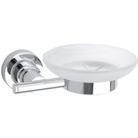 tesa Seifenspender 1x tesa luup Seifenschale   Komplett Set  2 tlg   chrom weiß 12 cm : 15 cm : 5 2 cm