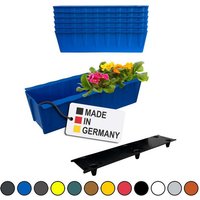 BURI Pflanzkübel Europaletten Blumenkasten Blau 6 Stück zum Einlassen Pflanzkasten