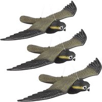 relaxdays Gartenfigur 3 x Raubvogel Attrappe Falke