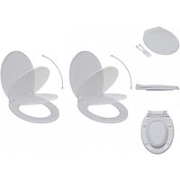 vidaXL WC Sitz Toilettensitze mit Absenkautomatik 2 Stk Kunststoff Weiß