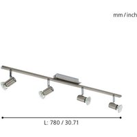 EGLO LED Deckenspot Rottelo  Leuchtmittel inklusive  Spot   L78 x B7 cm   nickel matt  chrom   4X4 6W inkl.