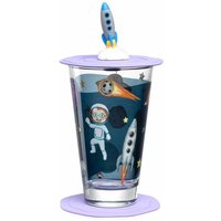 LEONARDO Kinderbecher Trinkset Bambini Avventura Weltall 3 tlg.  300 ml  Kalk Natron Glas