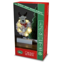 KONSTSMIDE Lichtervorhang LED Holzsilhouette Elch mit Baumwolle  Timer