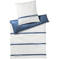 JOOP! Bettwäsche Logo Stripes 4101 2 Aqua  Mako Satin  3 teilig  Schriftzug  Streifen  Gestreift