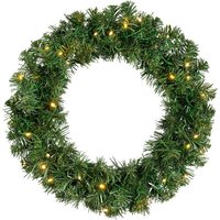 Spetebo Adventskranz LED Tannenkranz in grün warm weiß beleuchtet  8 verschiedene Lichteinstellungen