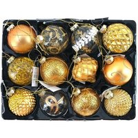 BURI Weihnachtsbaumkugel Glas Weihnachtsbaumkugeln 12er Set Christbaumschmuck Weihnachtsdeko  12 St 