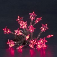 KONSTSMIDE LED Lichterkette 1263 553 LED Lichterkette 20er Sterne rot Batterie