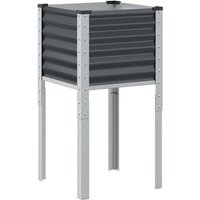vidaXL Blumentopf Pflanzkübel Anthrazit 45x45x88 cm Stahl  1 St 