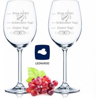 LEONARDO Rotweinglas 2x Leonardo XL Weinglas Schlechter Tag  Guter Tag   Frag nicht! V3  Glas