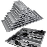 SO TECH  Besteckeinsatz Orga Box 3 silbergrau Canvas Besteckeinsätze für Nobilia ab 08.2012  Multifunktionseinsatz 491 mm Breite  Silbergrau