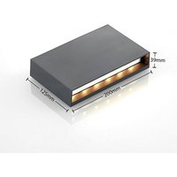 Lindby LED Außen Wandleuchte Jarte  LED Lampen  warmweiß  Modern  ABS  Polycarbonat  dunkelgrau  RAL 7024   inkl. Leuchtmittel