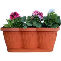 BURI Blumenkasten 1er Set 40cm Blumenkasten Pflanzkasten Terracotta mit Bewässerung