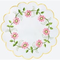 Deckchen mit floraler Stickerei  Ø ca. 29 cm