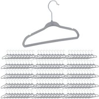relaxdays Kleiderbügel 150 x Kinderkleiderbügel Samt grau
