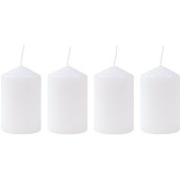 BURI Adventskerze 4er Set Adventskranzkerzen 50x80mm weiß Weihnachtskerze Stumpenkerze  4 tlg 