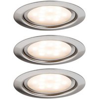 Paulmann Unterschrankleuchte 3x4 5W 12VA 230V/350mA 65mm Metall Eisen gebürstet  3er Set  LED fest integriert  Warmweiß  LED Möbel Einbauleuchten Set