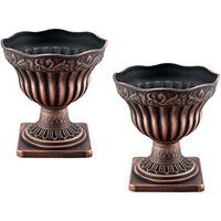 HTI Living Blumentopf Blumentopf 2er Set Nessa Bronze  Set  2 St.  2 Blumenkübel ohne Deko   Pflanzkübel Blumenkübel