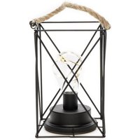 KONSTSMIDE Tischleuchte LED Laterne Hängeleuchte Gitter Leuchte Timer Batterie Innen eckig  LED Classic  warmweiß  2100K bis 3000K 
