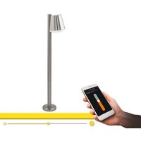 EGLO LED Stehlampe Caldiero c  Leuchtmittel inklusive  Smart Home Außenleuchte  Wegeleuchte  Edelstahl  dimmbar  IP44