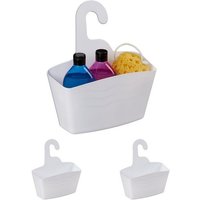 relaxdays Duschkorb 3er Set 31 cm  Weiß