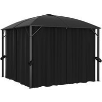 vidaXL Partyzelt Pavillon mit Vorhängen 300 x 300 x 265 cm Anthrazit