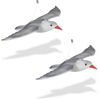 relaxdays Gartenfigur 2 x Vogelschreck Möwe fliegend