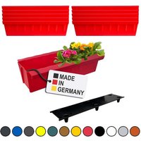 BURI Pflanzkübel Europaletten Blumenkasten Rot 10 Stück zum Anhängen Pflanzkasten