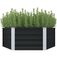 vidaXL Hochbeet Hochbeet Anthrazit 129 x 129 x 45 cm Verzinkter Stahl  1 St 