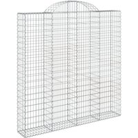 vidaXL Blumentopf Gabionen mit Hochbogen 2 Stk. 200x30x200/220cm Verzinktes Eisen  2 St 