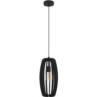 EGLO LED Hängeleuchte Bajazzara  Leuchtmittel exklusive  Hängeleuchte   H110 x Ø26 cm   schwarz   1X40W exkl.